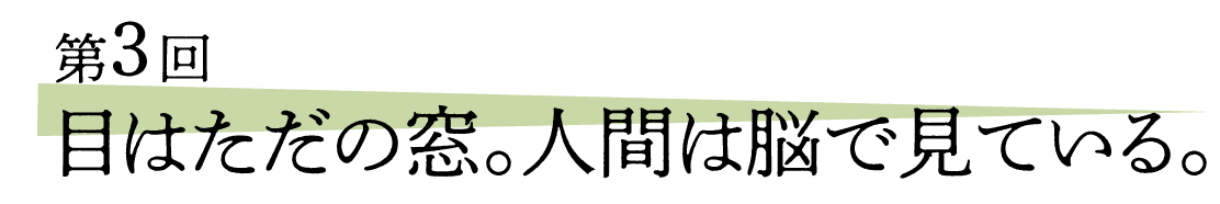 ０3 目はただの窓。人間は脳で見ている。