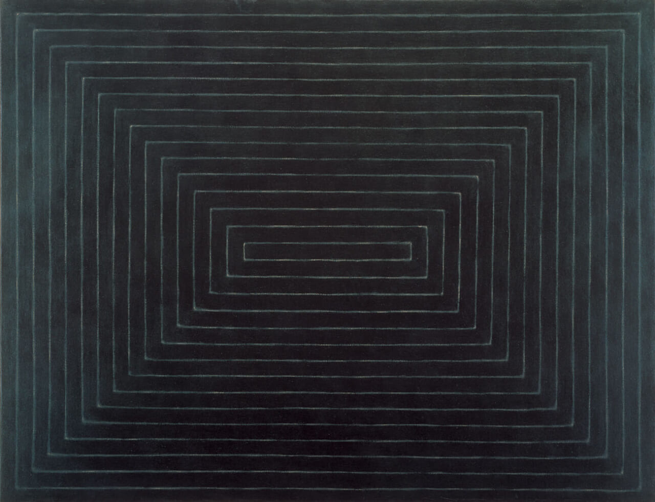 フランク・ステラ《トムリンソン・コート・パーク（第2ヴァージョン）》1959年　エナメル、カンヴァス　213.4 × 276.9cm
©2022 Frank Stella / ARS, New York / JASPAR, Tokyo　G2789