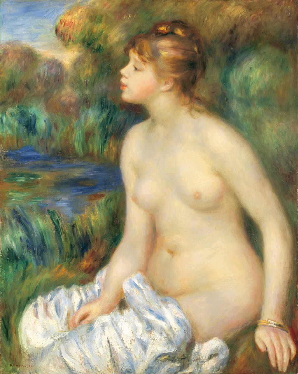 ピエール・オーギュスト・ルノワール《水浴する女》1891年　油彩、カンヴァス　80.9 × 65.6cm