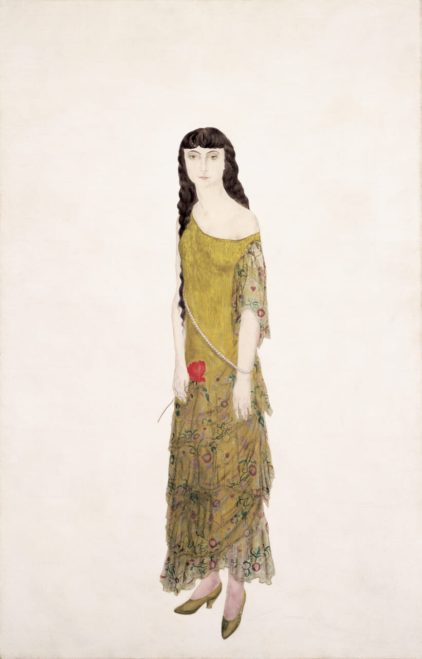 藤田 嗣治（レオナール・フジタ）《アンナ・ド・ノアイユの肖像》 1926年　油彩、カンヴァス　167.1×108.4cm
© Fondation  Foujita / ADAGP, Paris & JASPAR, Tokyo, 2022　G2789