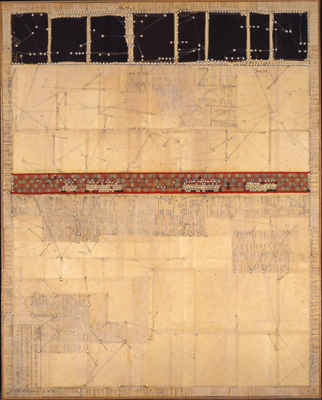 村上善男　《津軽圏、弘前、品川町胸肩神社前線釘打圖》　1996年