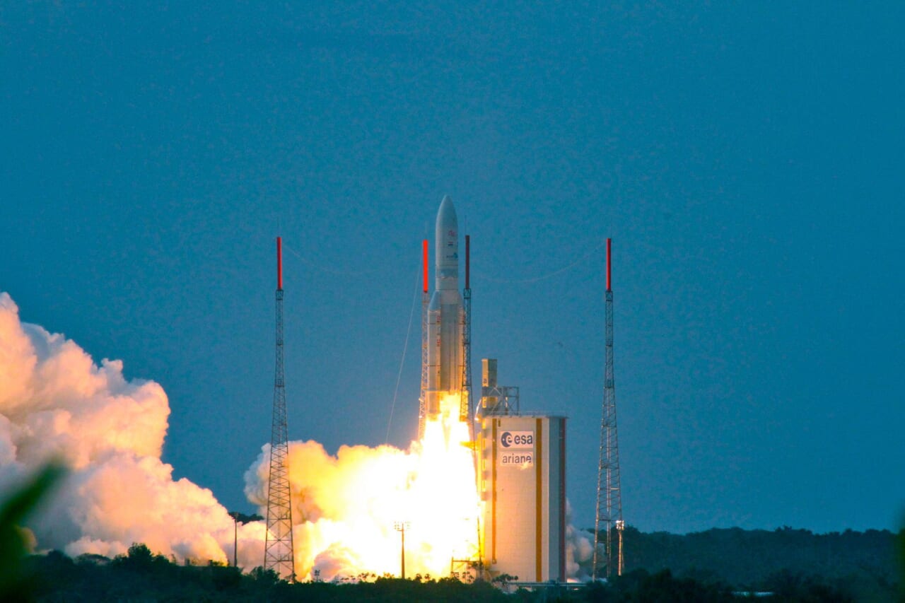 2011年、仏領ギアナで撮影したロケット発射の瞬間。