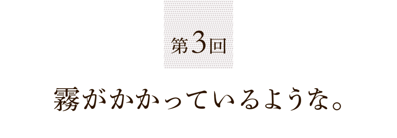 第３回 霧がかかっているような。