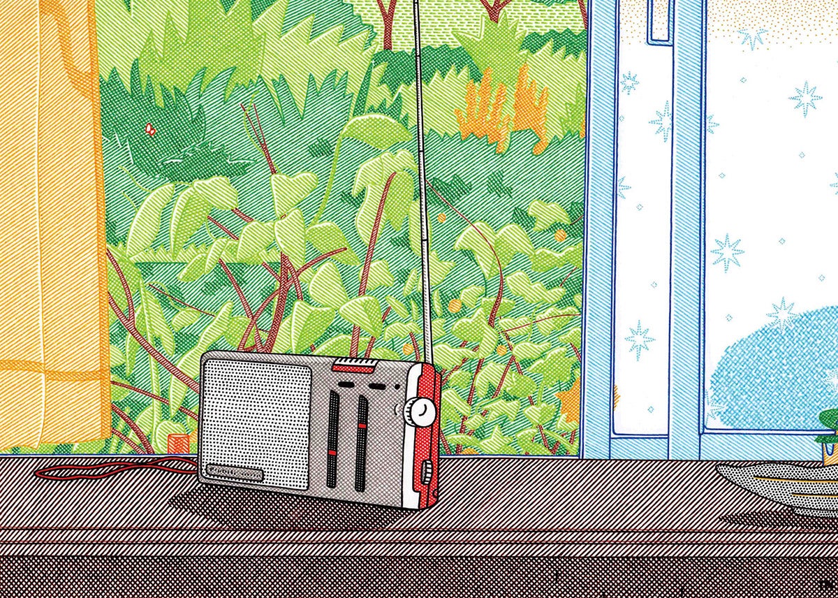 ▲公募で受賞した頃の作品『猿よけのラジオ』（2015年制作）