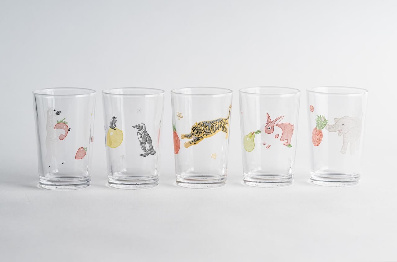 ▲ガラスのコップ：各1430円（税込）