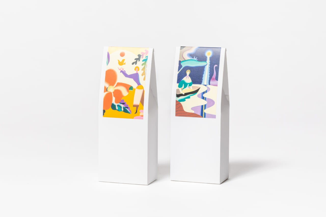 こちらは、いとう瞳さんのイラスト。いとう瞳さんプロフィール／1973年千葉県生まれ。東京都在住。'96年武蔵野美術大学油絵学科版画コース卒業。'99年PALETTE CLUB SCHOOL受講。以後フリーに。
主な表現技法はアクリルガシュによる手描き。
受賞歴/The Choice入賞、HB FILEコンペ鈴木成一賞、
ヨコハマコンペ最高賞等。