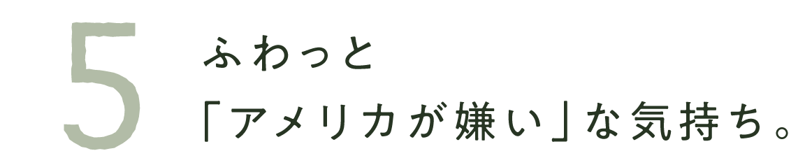 ５　ふわっと「アメリカが嫌い」な気持ち。