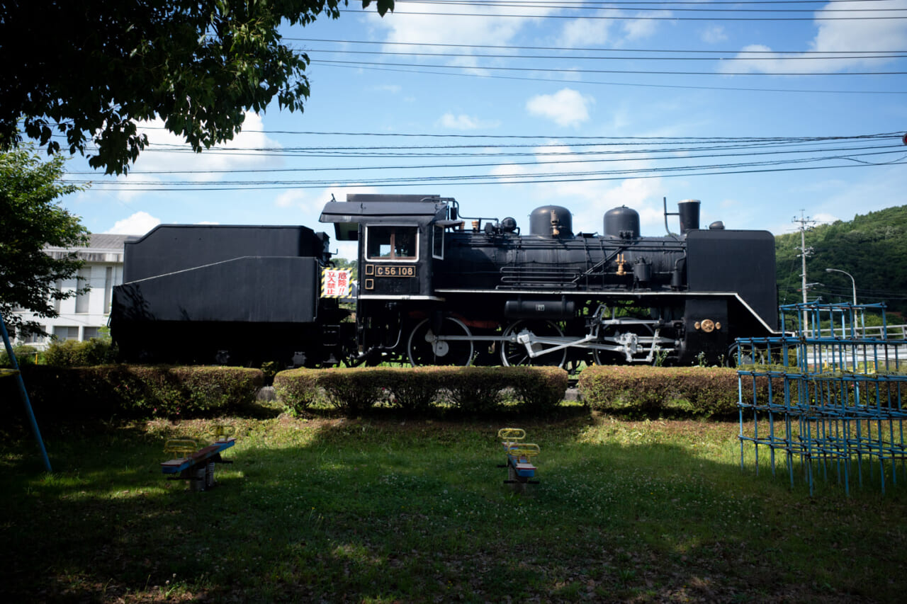 ▲木次線を走っていた蒸気機関車（C56108)。