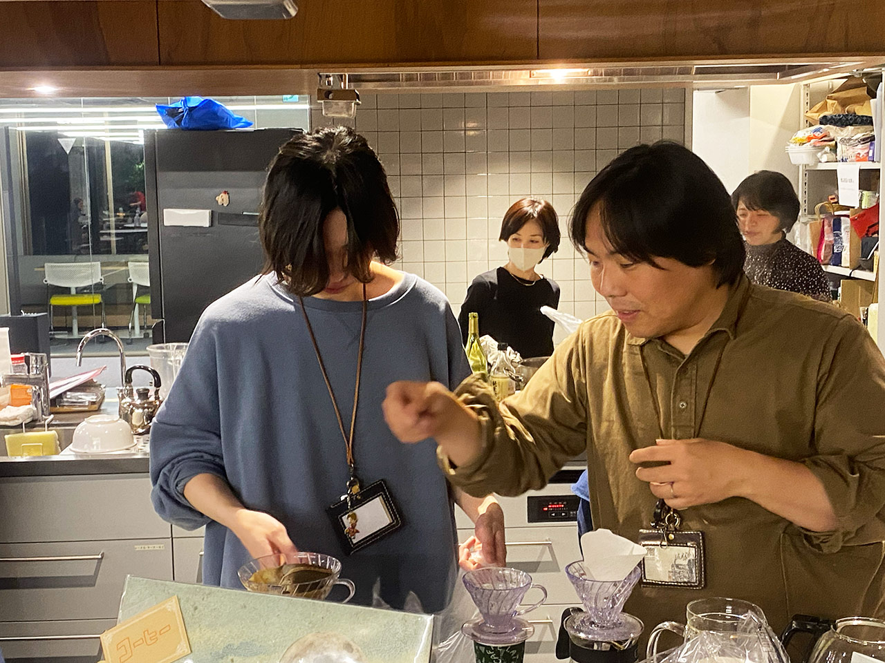 ▲社内イベント「波止場」でのコーヒー担当は、最近このふたり。