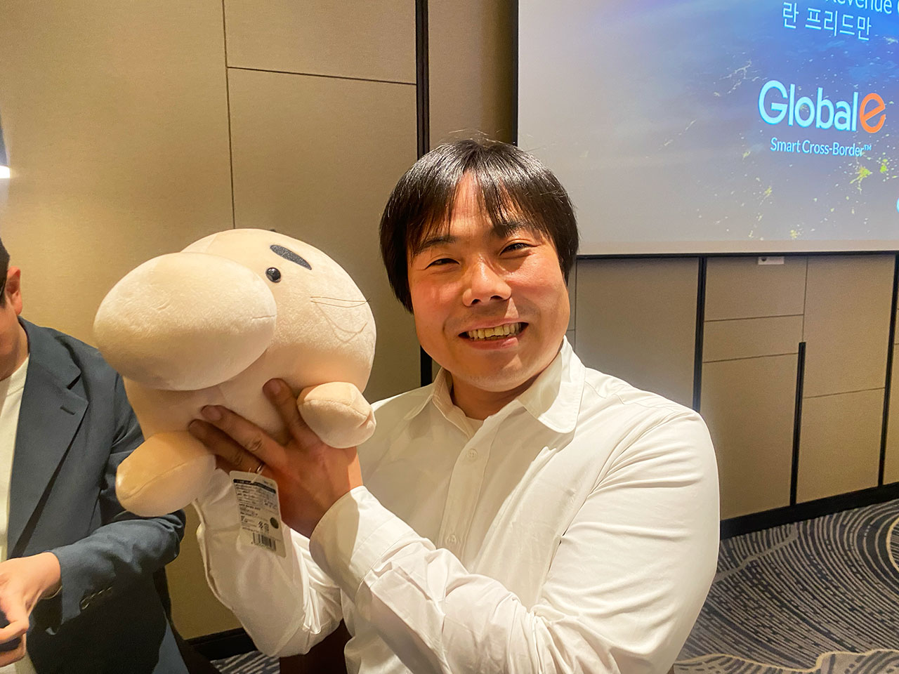 ▲一息ついたあと、どせいさんといつもの笑顔。