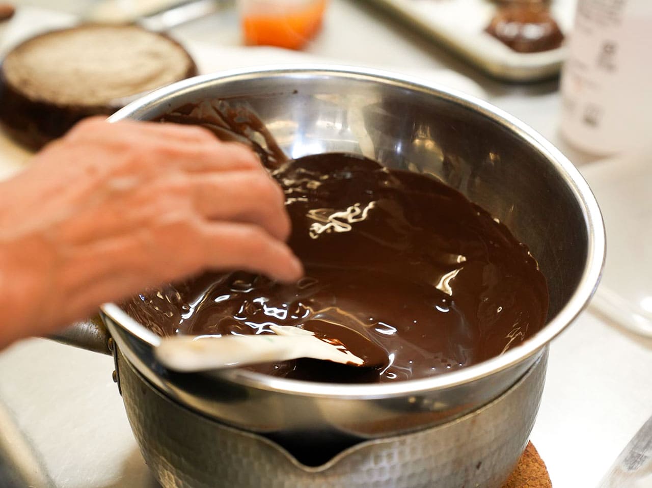 ▲チョコレートは温度管理が大切。