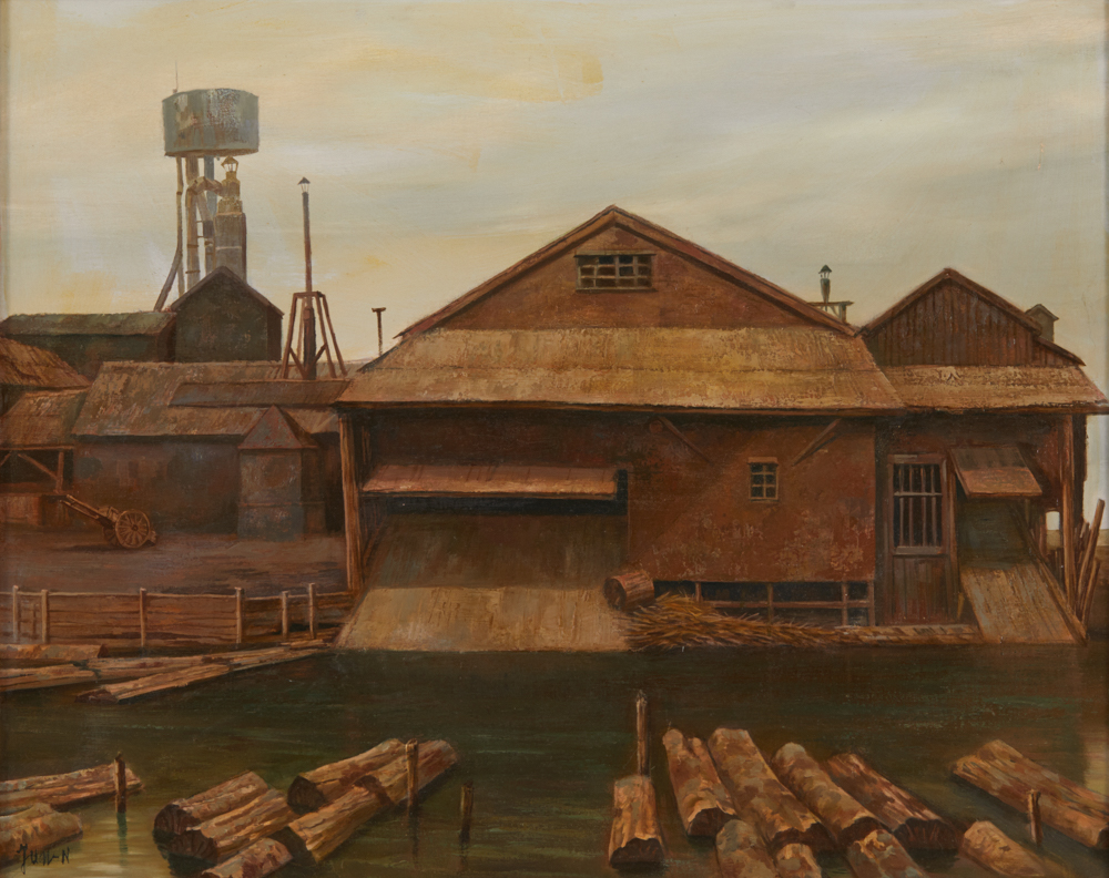 中野淳《滅びゆく風景（木場）》1976