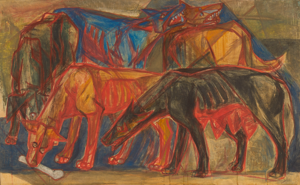 朝倉摂《群れ》1954