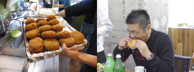 ▲コロッケパーティーのひとこま