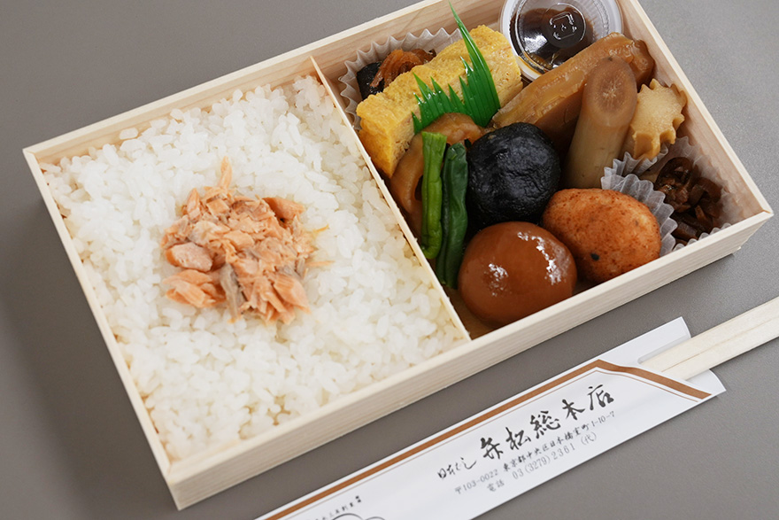 ▲こちらは試作中のお弁当です。当日をおたのしみに！