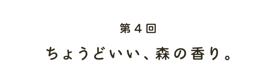第４回 ちょうどいい、森の香り。