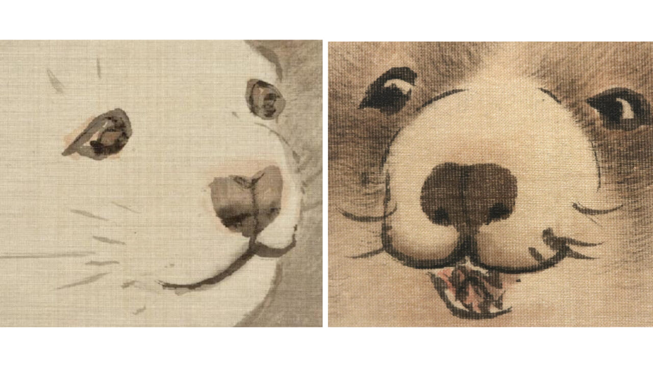 △左が応挙、右が蘆雪の子犬