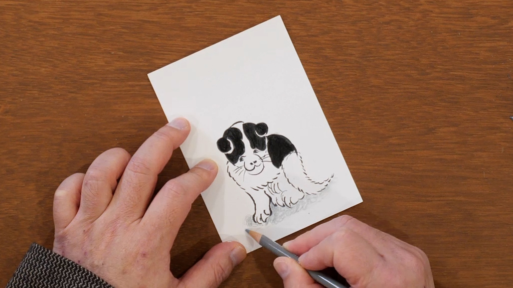 △金子先生の描いた北斎風の子犬