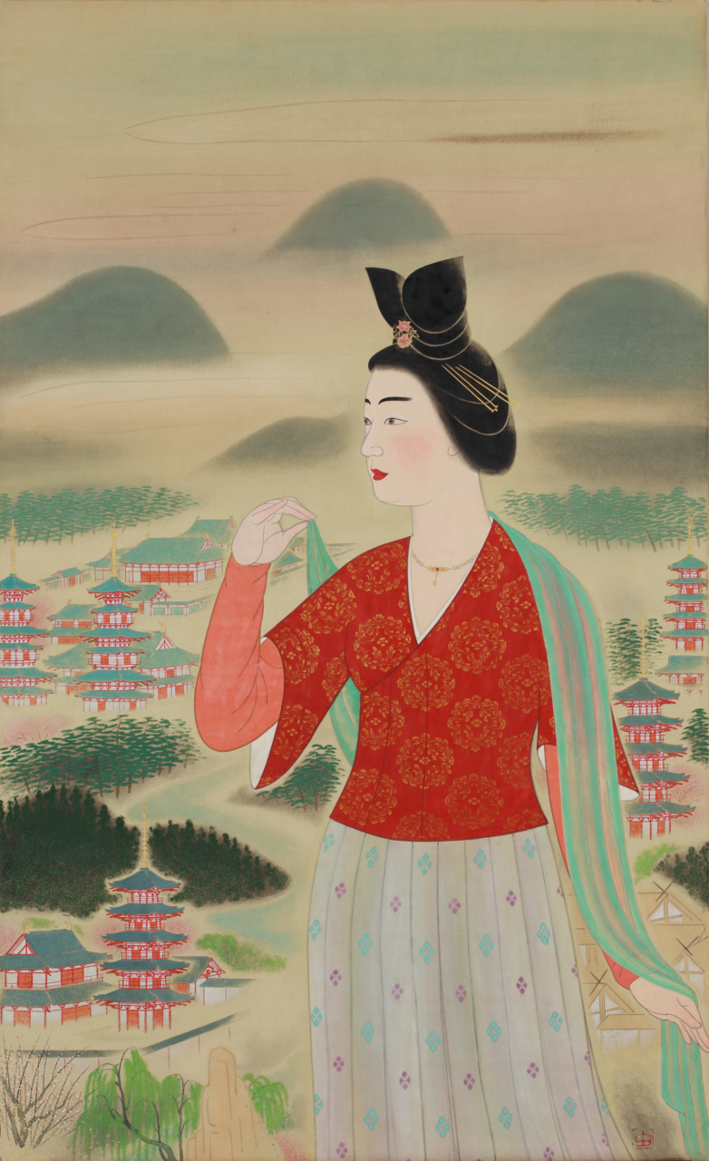 安田靫彦《飛鳥の春の額田王》1964 滋賀県立美術館