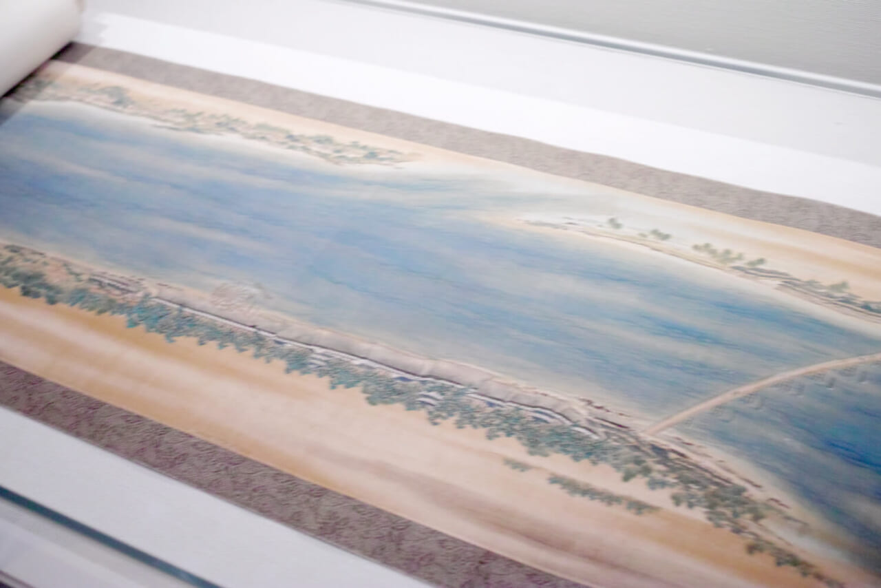 円山応挙《淀川両岸図巻》（部分）1765 財団法人アルカンシエール美術財団／原六郎コレクション　※編集部撮影