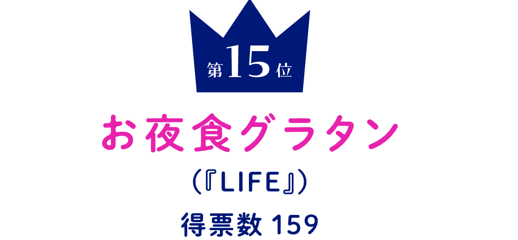 第15位 お夜食グラタン （『LIFE』） 得票数159