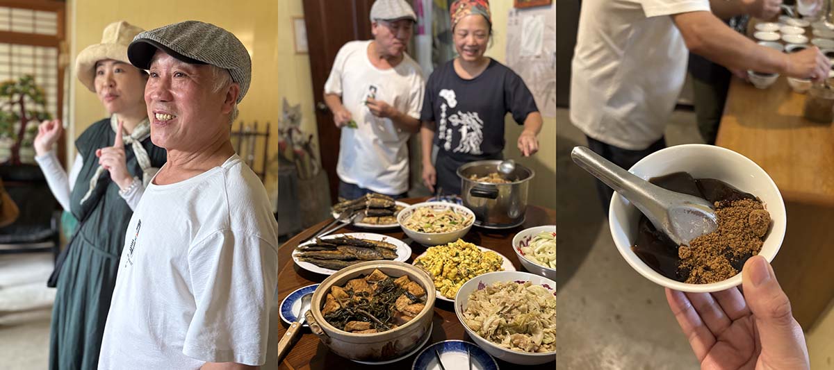 一番右は、仙草ゼリー。葛も仙草も育てて、本葛粉を作るところからやっている貴重なもの。地元の食材のごはんともども、すごくおいしかった！