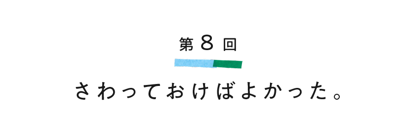 第８回 さわっておけばよかった。