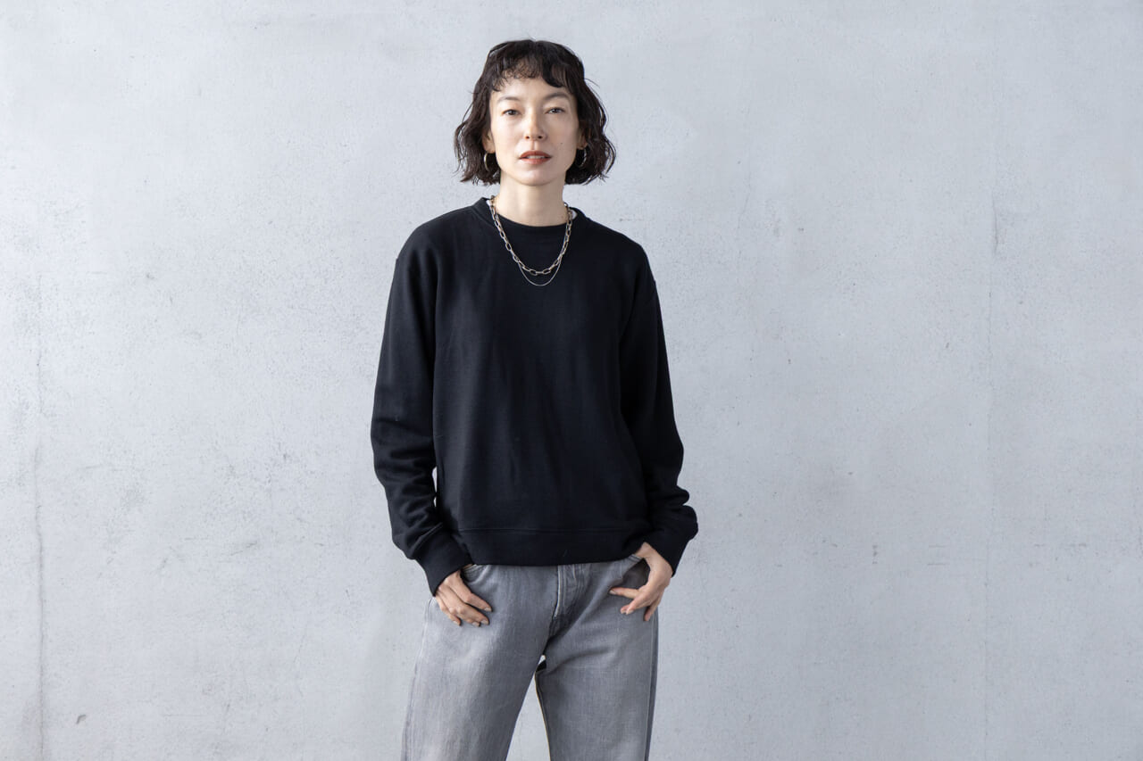 スーパー120'sウール裏⽑トレーナー