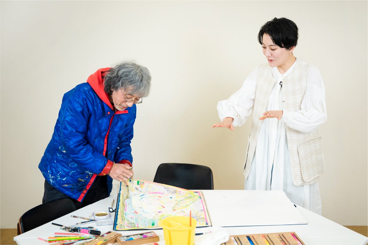 ▲ふたたび描くふたり。