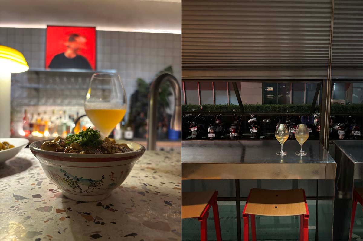 Podcastで遊びに行ってます。窓辺に座るとバイクが並ぶ、台湾らしい風景。