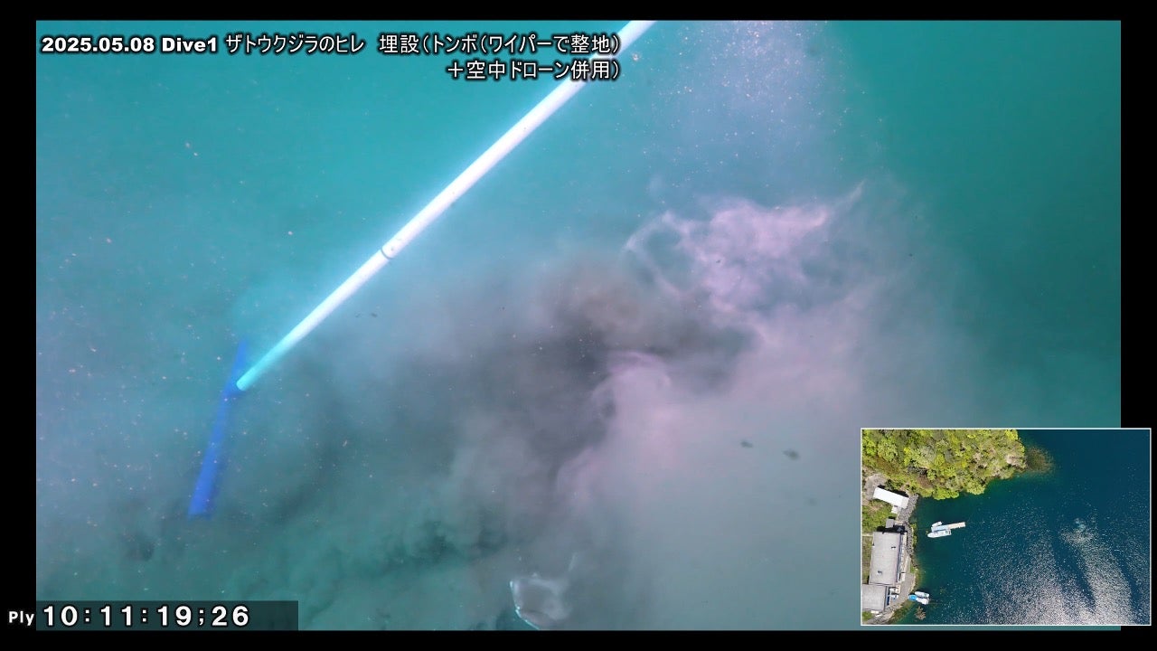 △トンボ型のワイパーで埋めようとした時の様子。