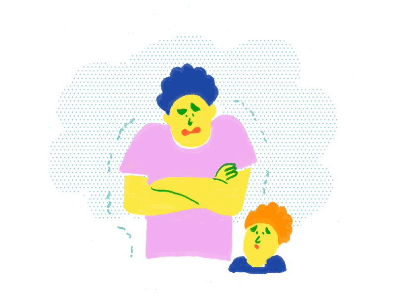 凍えている男性のイラスト