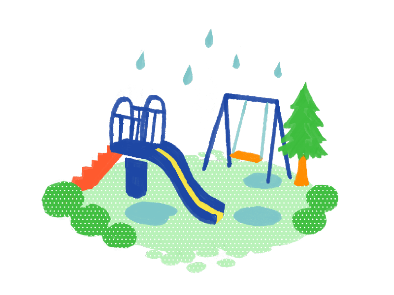 雨の公園のイラスト