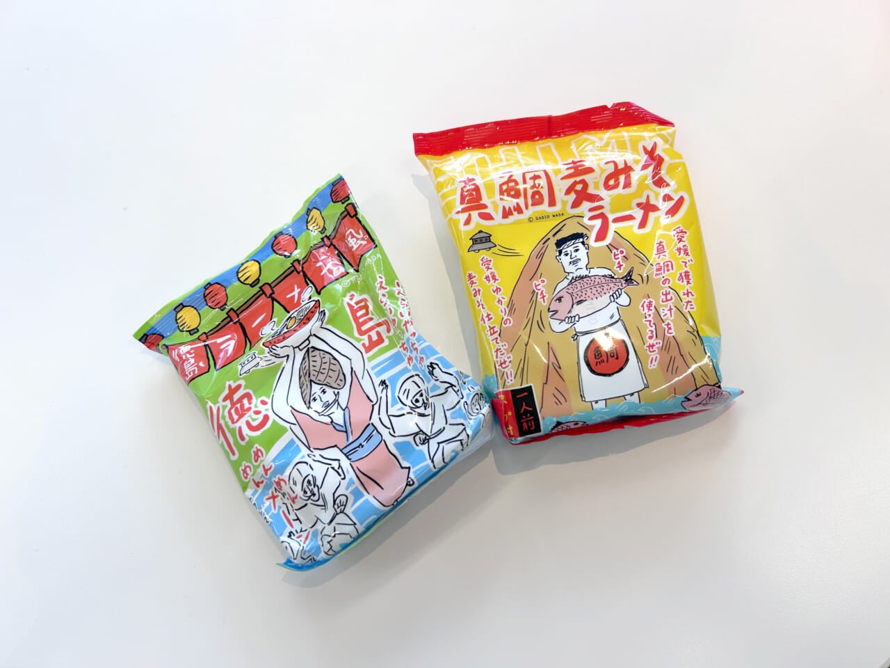 左から「徳島ラーメン風」「真鯛麦みそラーメン」