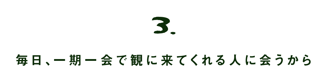 第3回 毎日、一期一会で観に来てくれる人に会うから