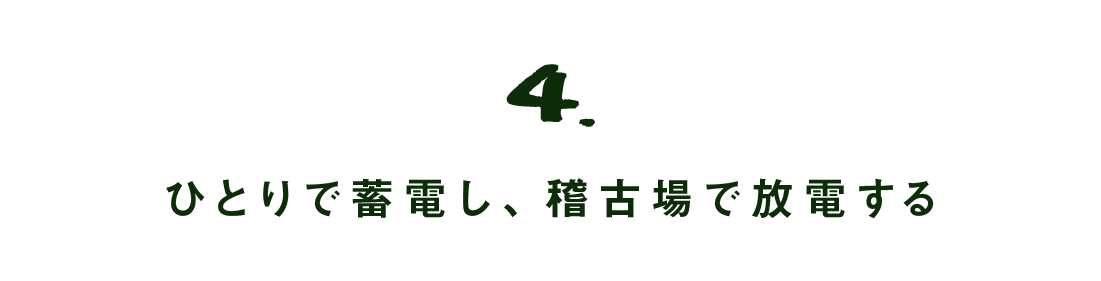 第4回 ひとりで蓄電し、稽古場で放電する