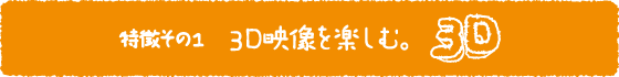 特徴その1 3D映像を楽しむ。