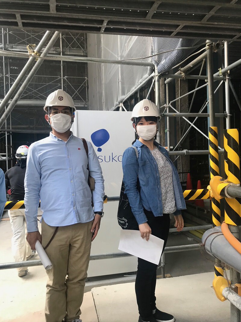 ヘルメットとマスク着用図