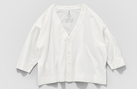 ほぼ日　O２　リネン　白シャツ　長袖 O2〉× HITOYOSHI ジェンダーレス リネン バンドカラーシャツ