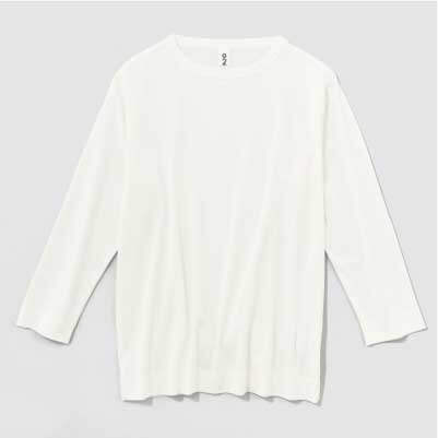 ほぼ日　O２　リネン　白シャツ　長袖 O2〉Tee 