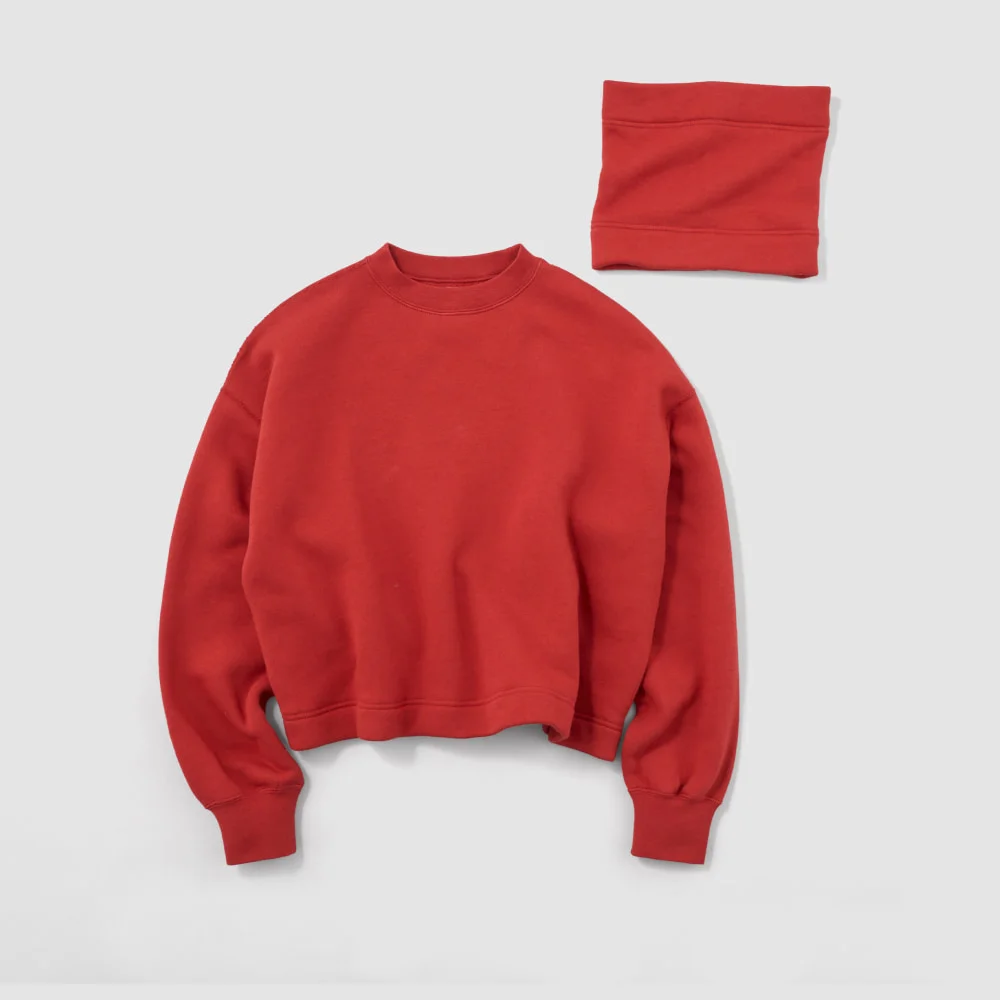 〈O2〉エア・スウェッツ レディス プルオーバー ネックウォーマー付き ルビー