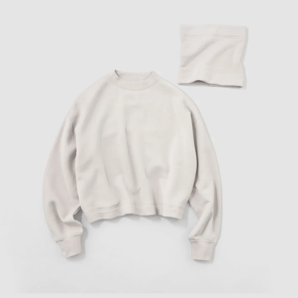 〈O2〉エア・スウェッツ レディス プルオーバー ネックウォーマー付き シルバー