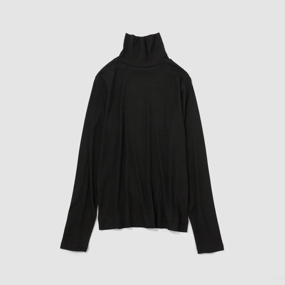 〈O2〉レディス タートルネックカットソー ブラック