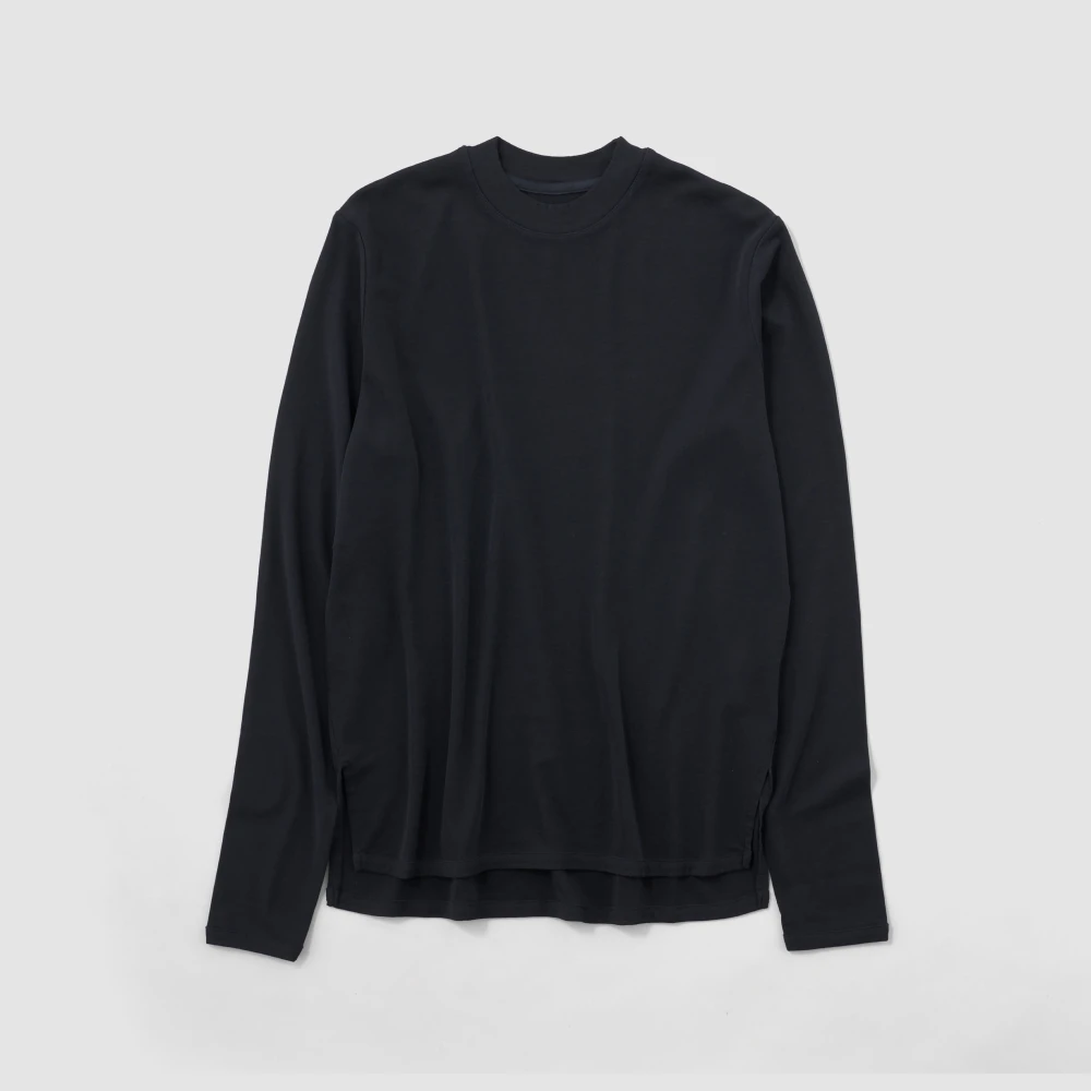 FIRO レディス スムースクルーネックプルオーバー ブラックネイビー