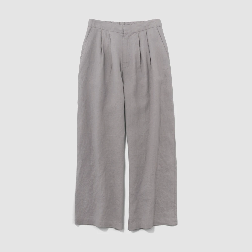 〈O2〉カラーリネンパンツ スチールグレー