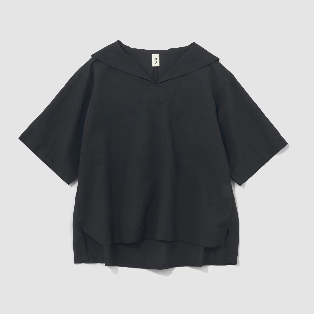〈O2〉セーラーシアーブラウス ブラック