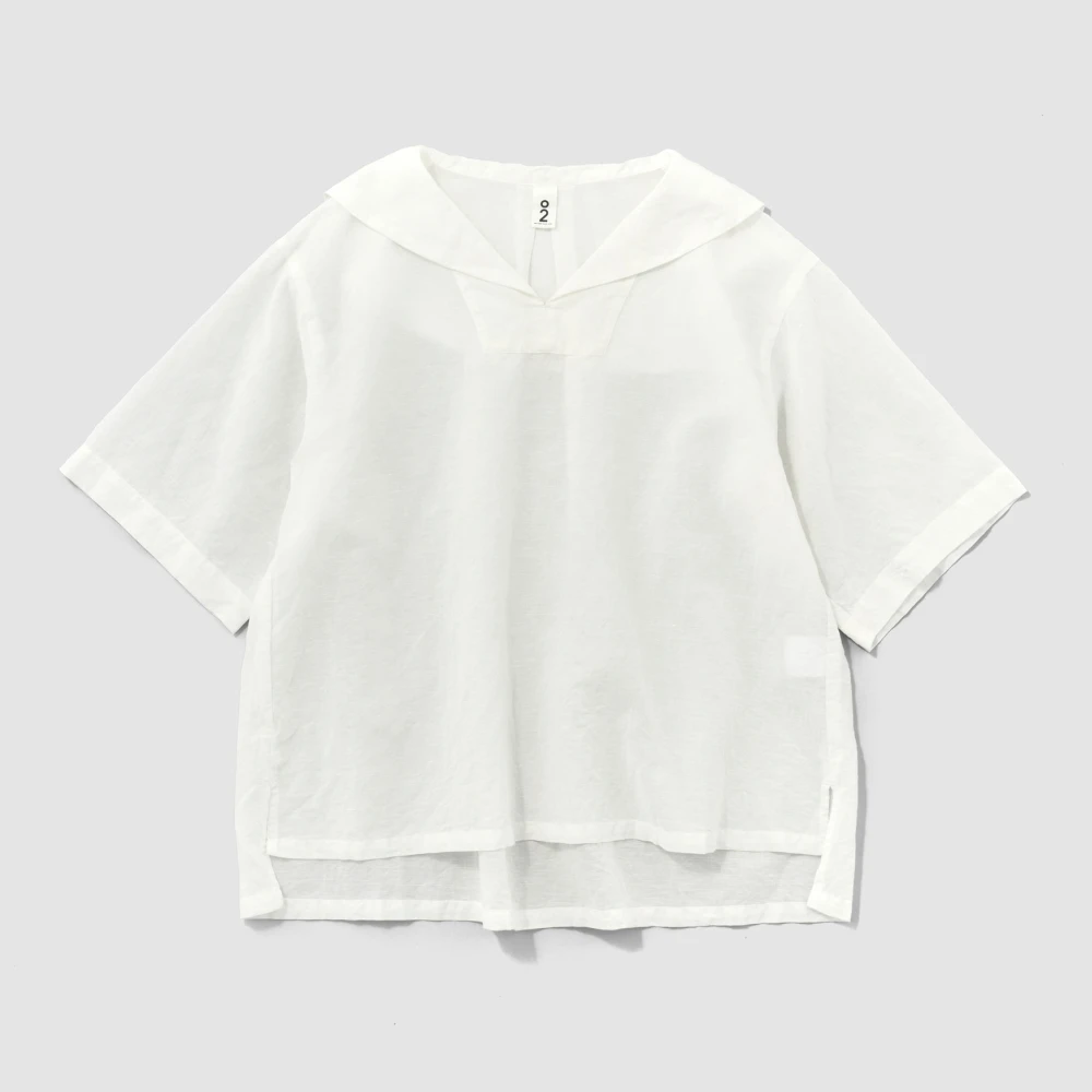 〈O2〉セーラーシアーブラウス オフホワイト