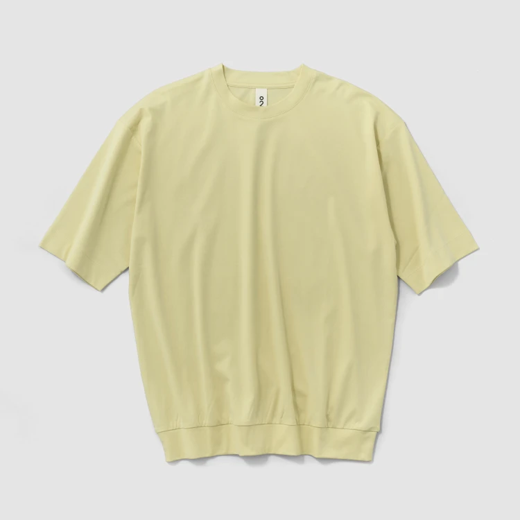 〈O2〉Tee "Rosy"  ジェンダーレス ワイドＴ クリームイエロー