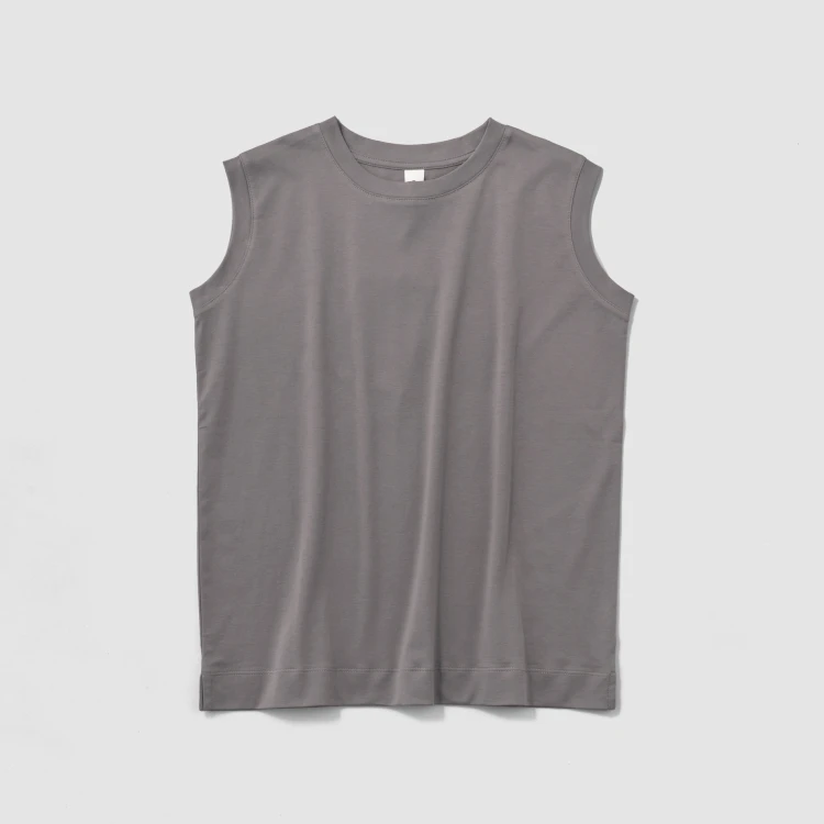 〈O2〉Tee "Rosy"  レディス ノースリーブＴ スチールグレー