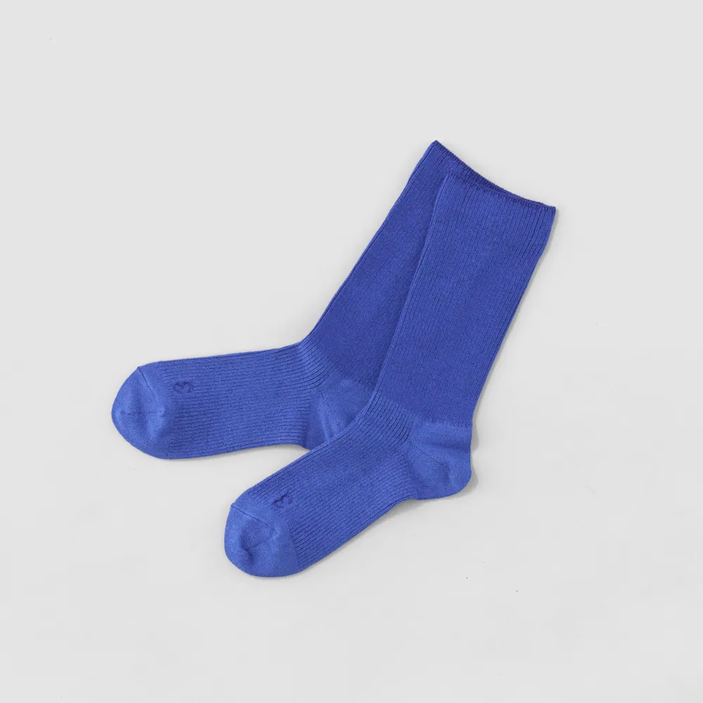 O2〉× mioasse クルーソックス コバルトブルー